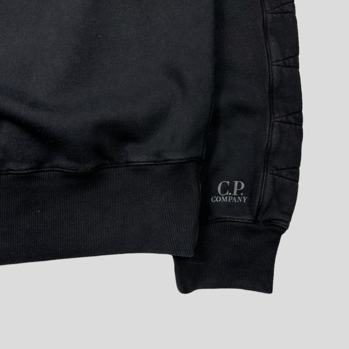 CP Company AW08 Heavyweight Cotton 1/4 Logo Pullover - L | Large, Black