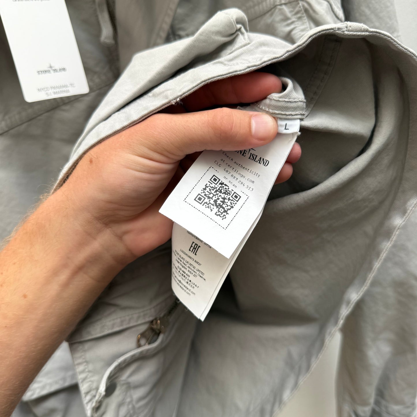 BNWT Stone Island SS26 Nyco Panama Marina Sail Jacket (L) | Large, Grey