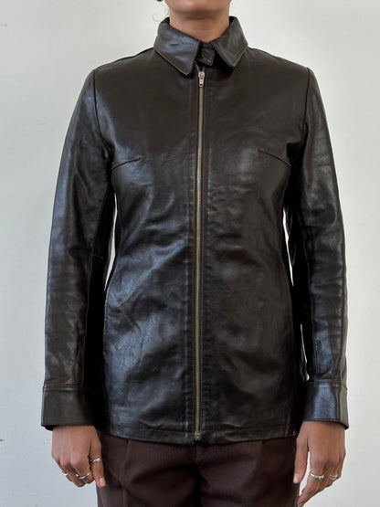 Vintage Smooth Leather Jacket - S