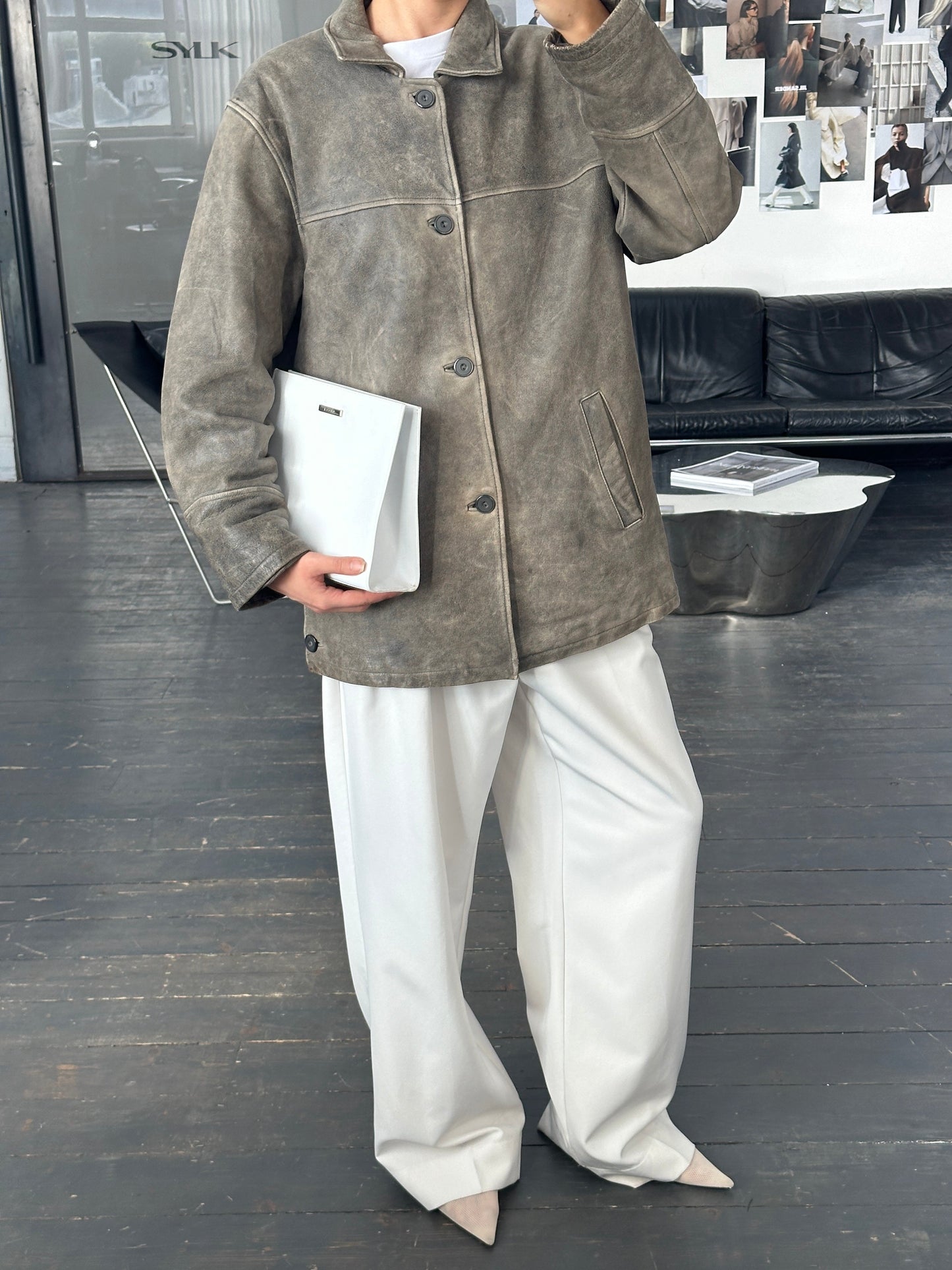 Italian Vintage 1990s Aged Leather Jacket - XL