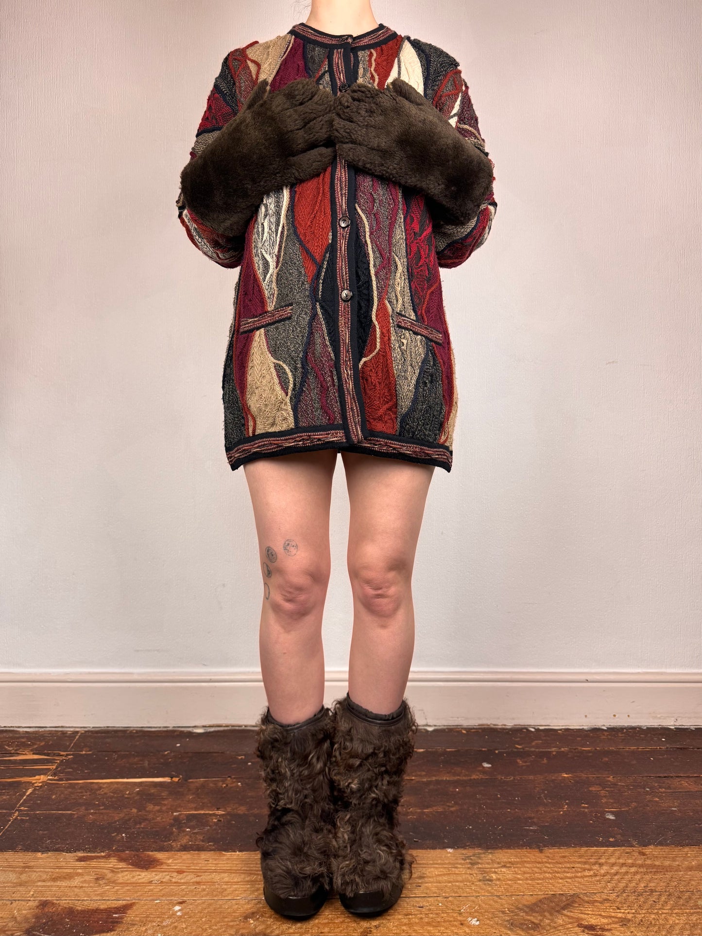 Mid-Century shearling gauntlets | O/S, Brown