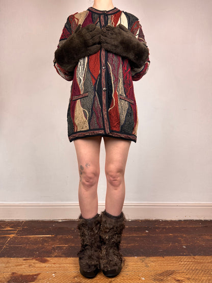 Mid-Century shearling gauntlets | O/S, Brown