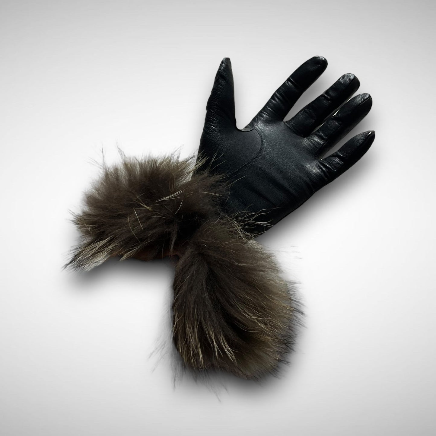 Marithé + François Girbaud Leather & Nylon Fur Gloves (2000s)