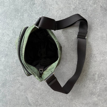 Prada Milano 2000s cross body nylon bag (12”x11”)
