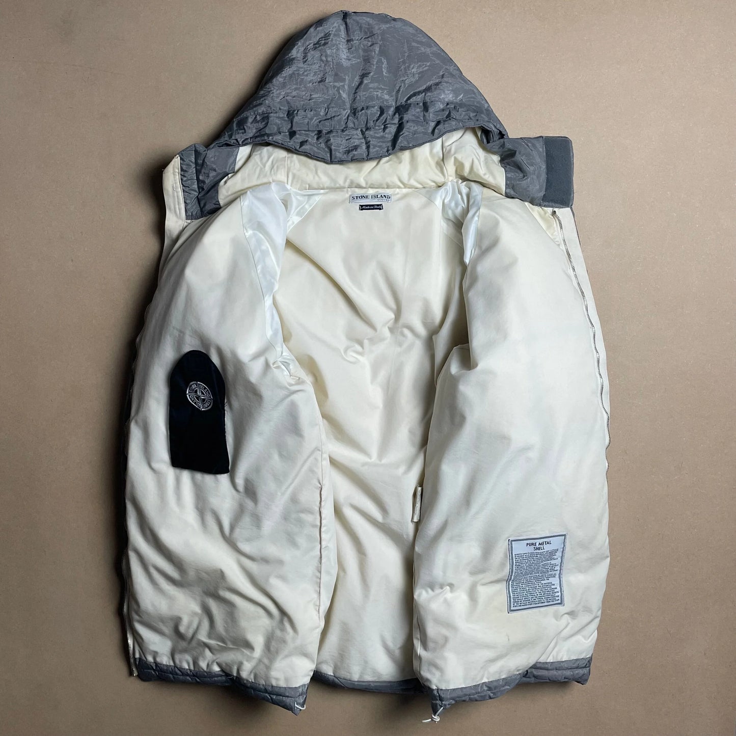 A/W 2000 Paul Harvey Steel Grey Pure Metal Shell Hooded Parka