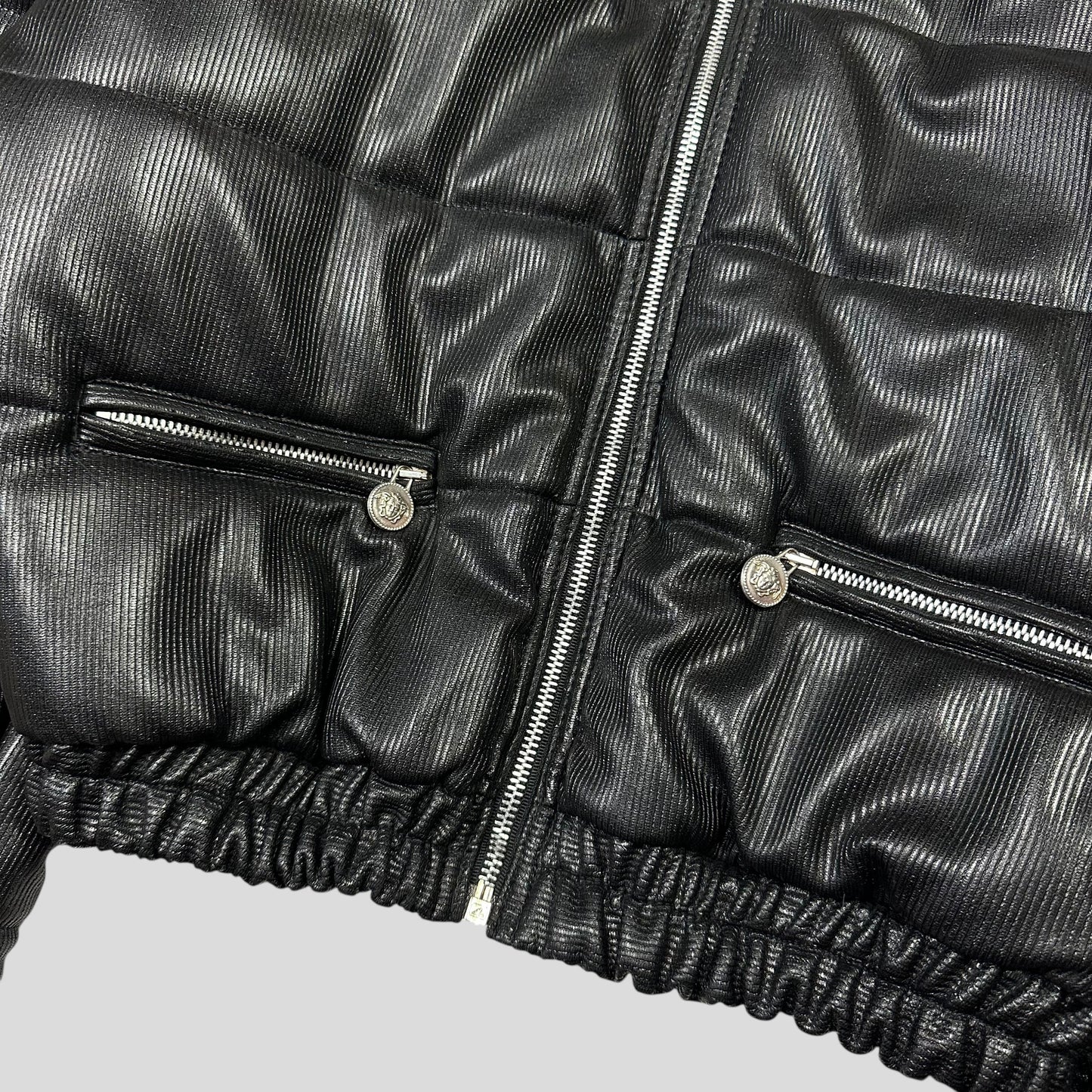 Versace VJC 90’s Liquid Silk Ribbed Cropped Puffer - S/M