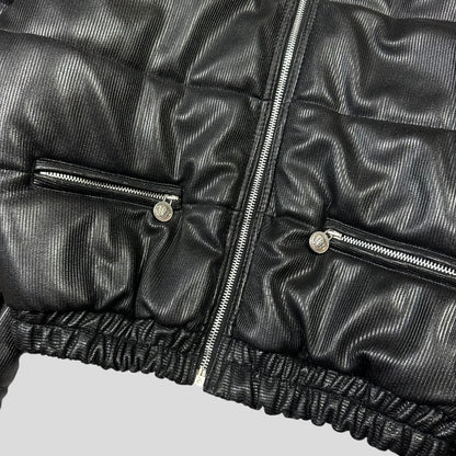 Versace VJC 90’s Liquid Silk Ribbed Cropped Puffer - S/M