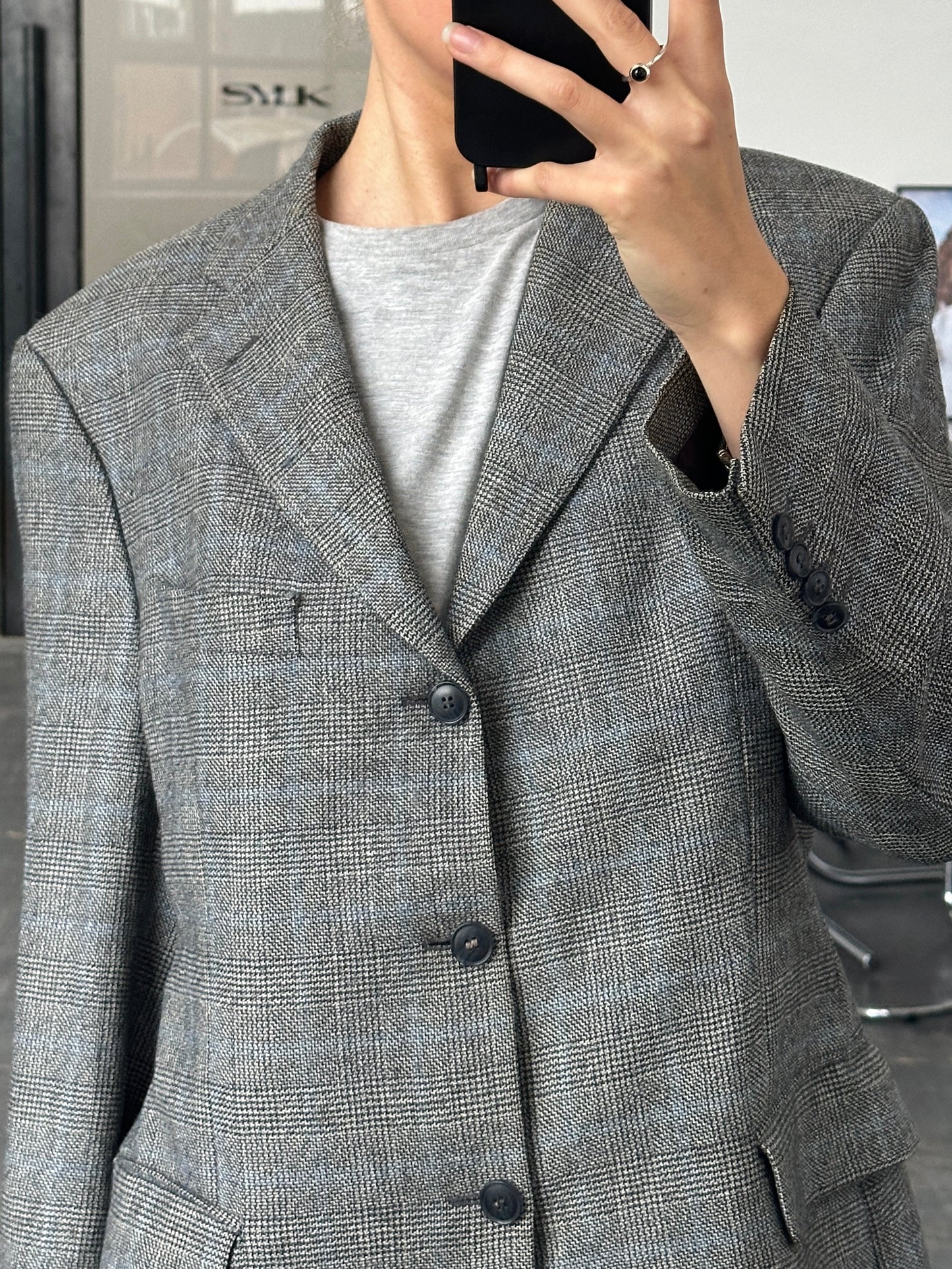 Yves Saint Laurent Pour Homme 1990s Pure Wool Check Blazer - 40R/L