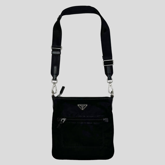 Prada Milano Black Nylon Crossbody Bag