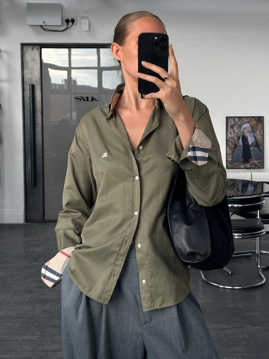 Burberry London 2000s Pure Cotton Nova Check Logo Shirt - S