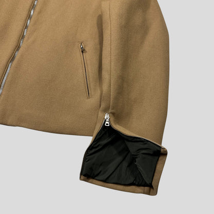 Prada Milano 1999 Wool Padded Leather Detailed Biker Jacket - L | Default Title, Multicoloured