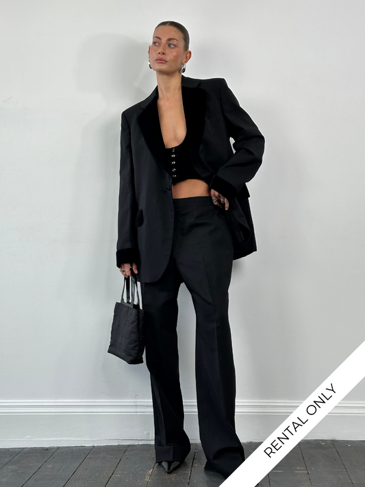 Christian Dior Monsieur 1990s Velvet Tuxedo Three Piece Suit - 44L/W30