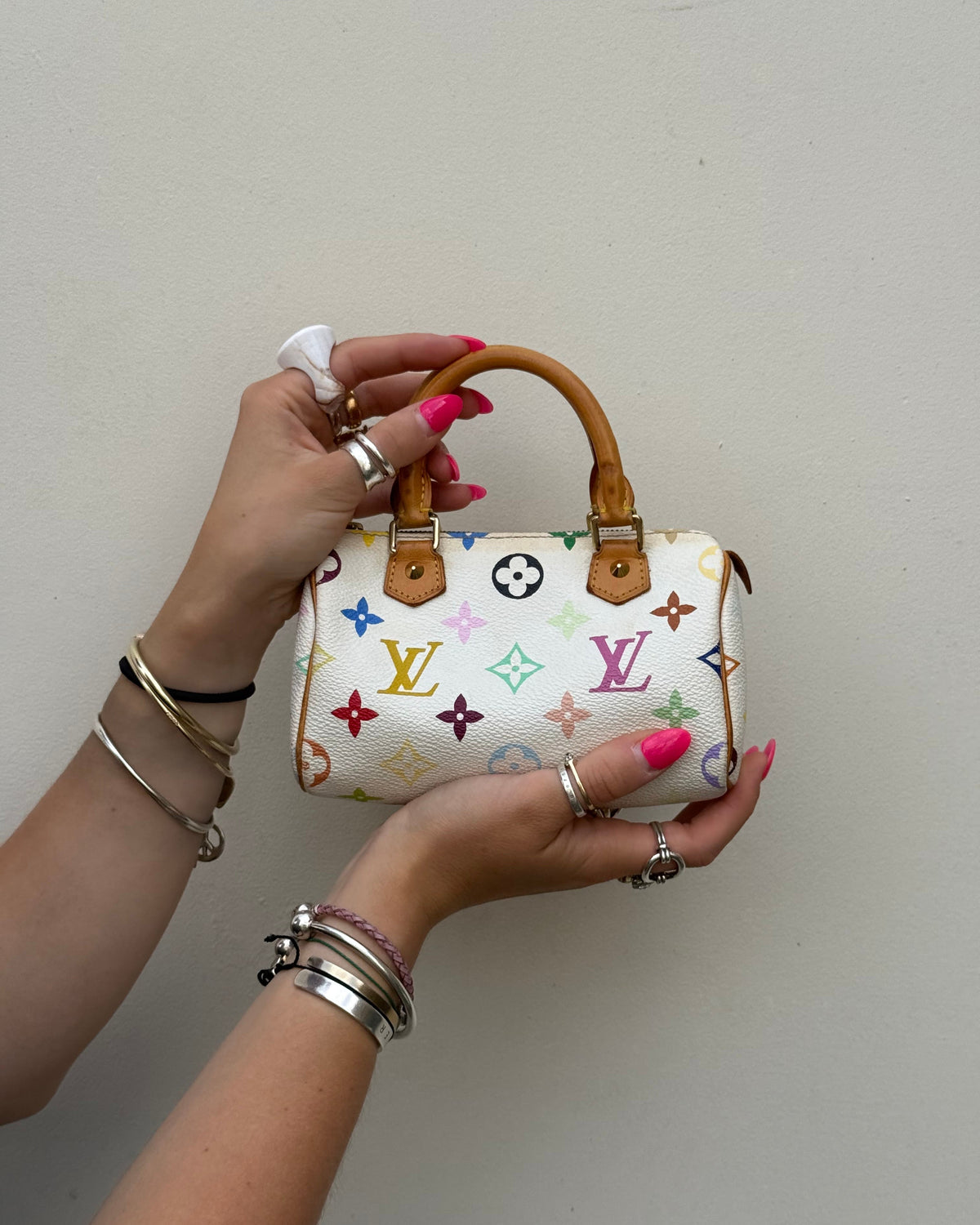 Vintage Louis Vuitton x Takashi Murakami Multicolour Nano Speedy Handbag with Extension Strap | O/S, Multicoloured