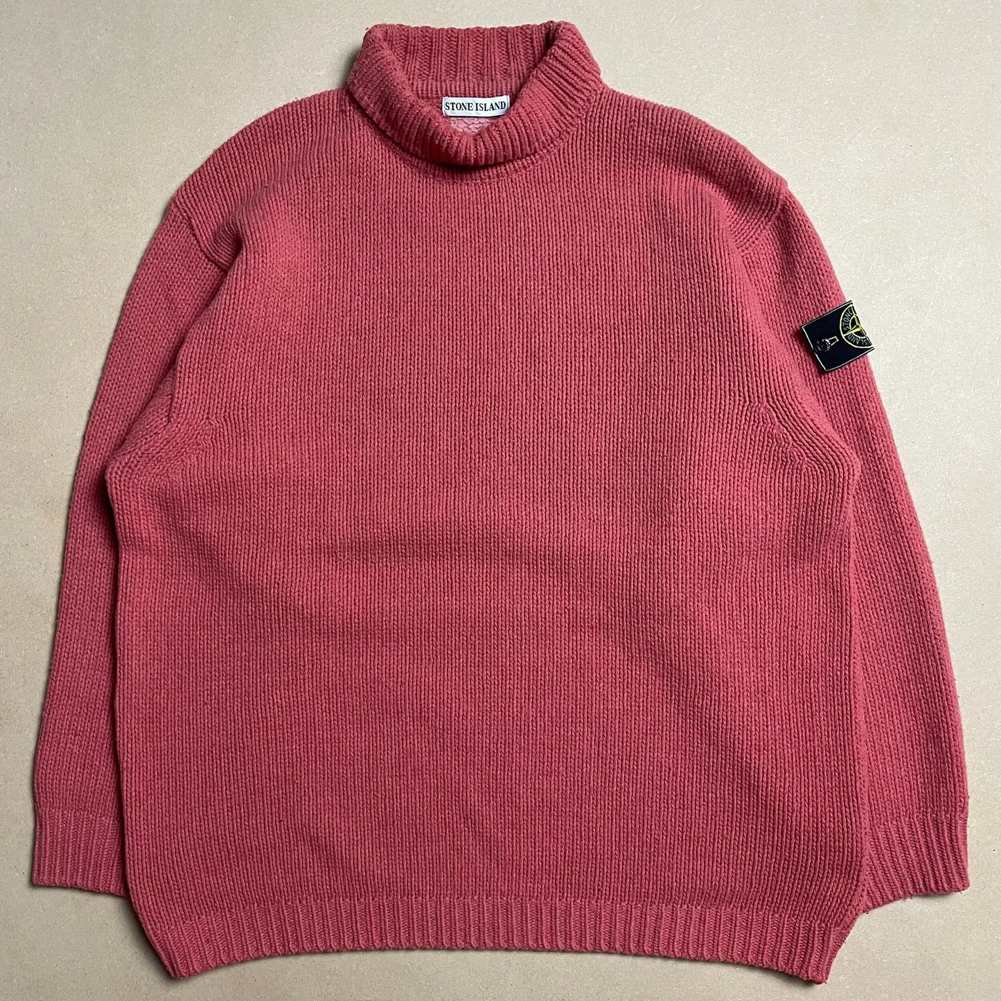 A/W 1992 Coral Hand Woven Knitted Roll Neck