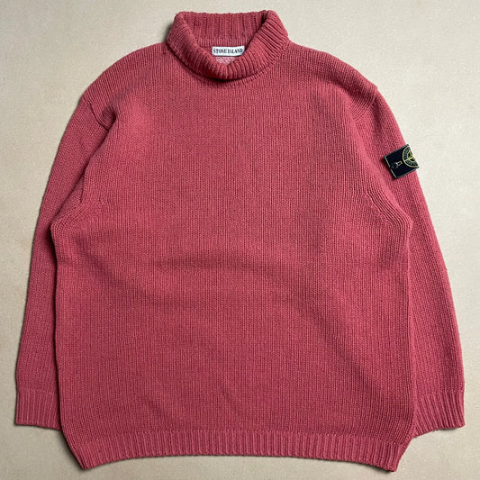 A/W 1992 Coral Hand Woven Knitted Roll Neck
