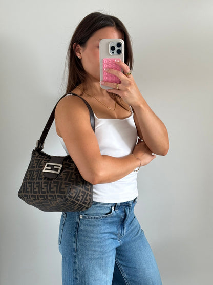 90s Fendi Zucca Mamma Baguette Shoulder Bag | O/S, Multicoloured