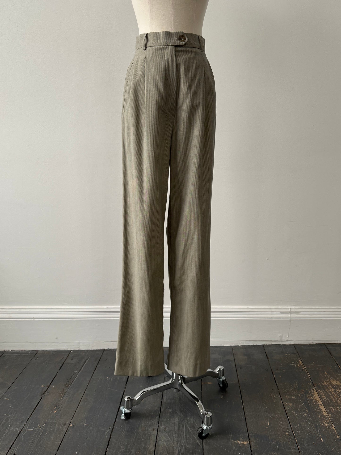 Max Mara 1990s Pure Wool High Waisted Straight Leg Trousers - W24
