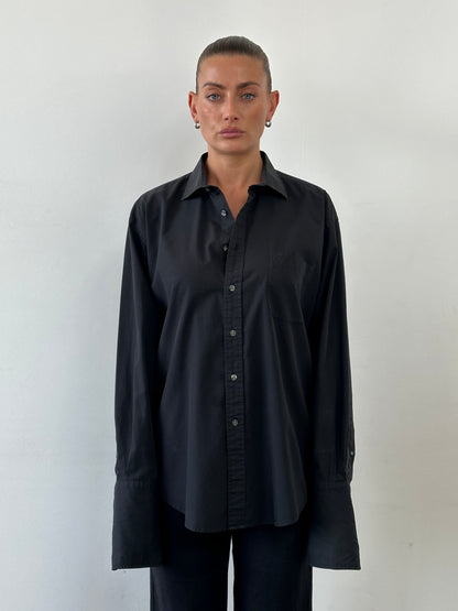 Yves Saint Laurent Pour Homme 2000s Cotton Logo Dress Shirt - L/XL