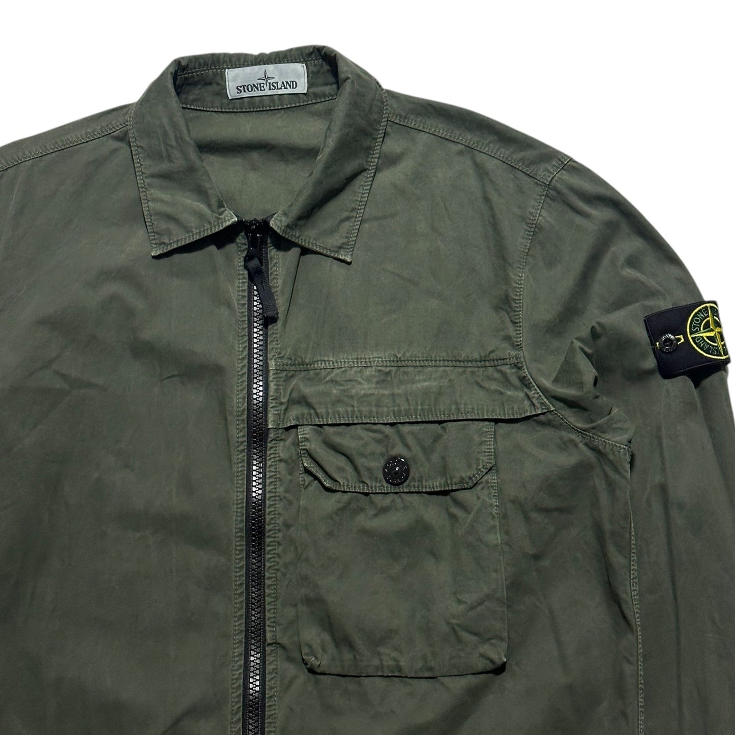 Stone Island Single Pocket Zip Up Overshirt