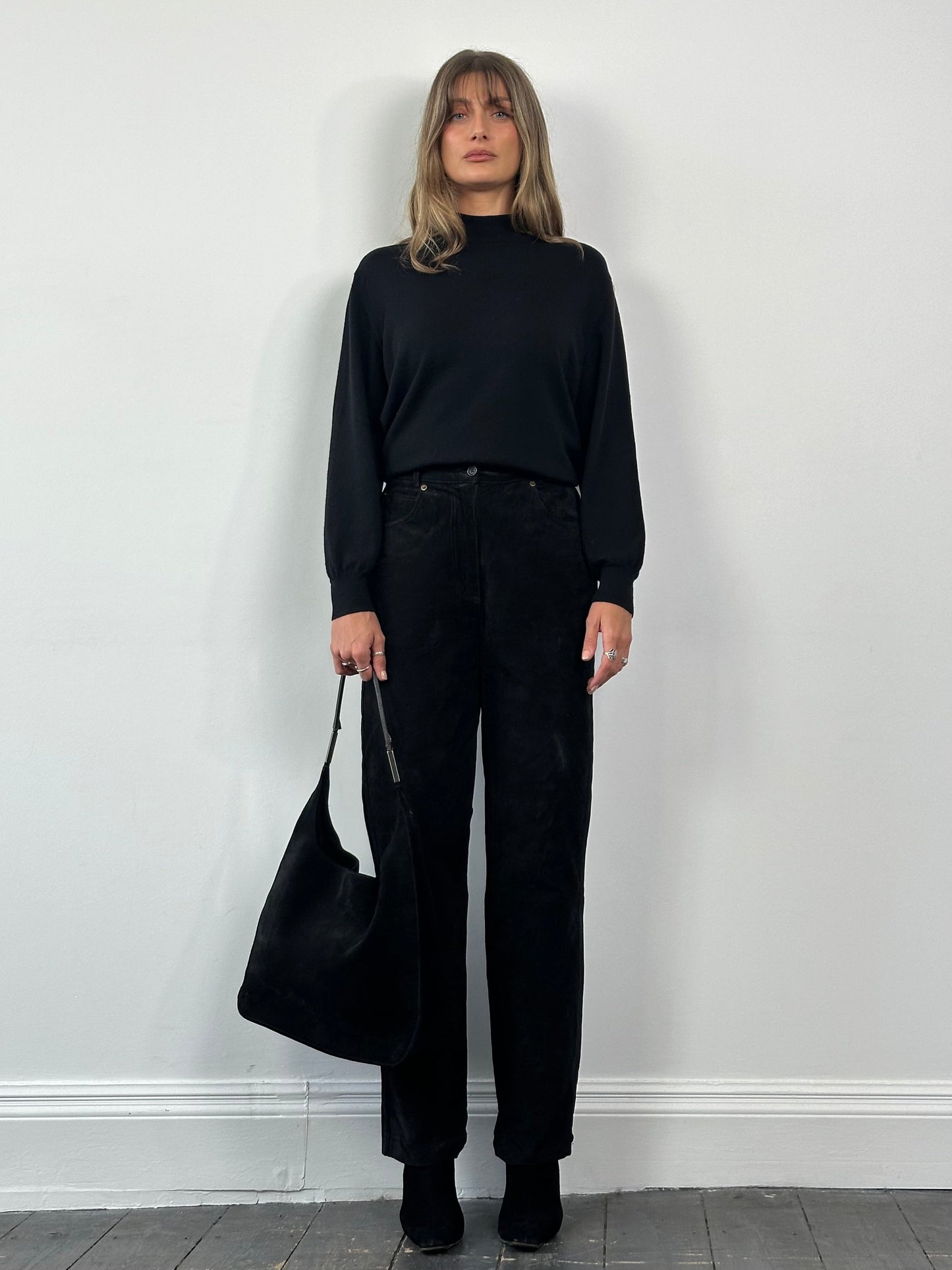 Vintage High Waisted Suede Trousers - W26