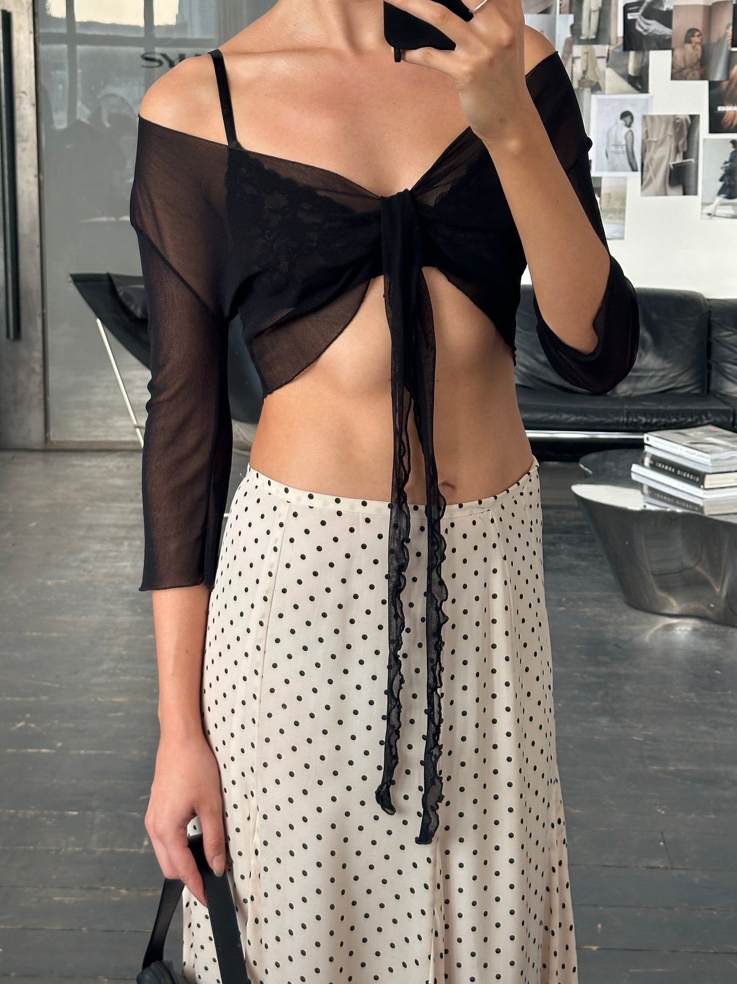 Italian Vintage 2000s Sheer Tie Cardigan - S