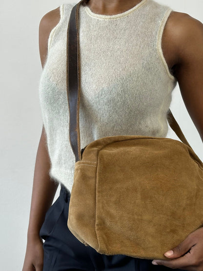 Loewe 1990s Suede Anagram Crossbody Bag