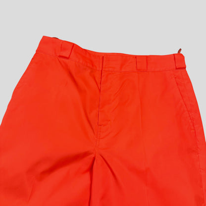 Prada Milano 2018 Orange Nylon Gabardine Triangle Logo Trousers - S/M | Small, Orange