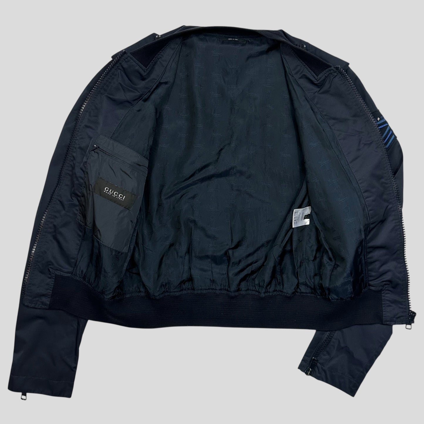 Gucci 2008 Military Web Stripe Navy Logo Jacket - IT50 (M/L) | Default Title, Navy