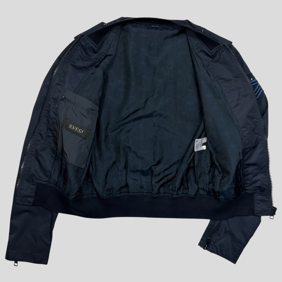 Gucci 2008 Military Web Stripe Navy Logo Jacket - IT50 (M/L) | Large