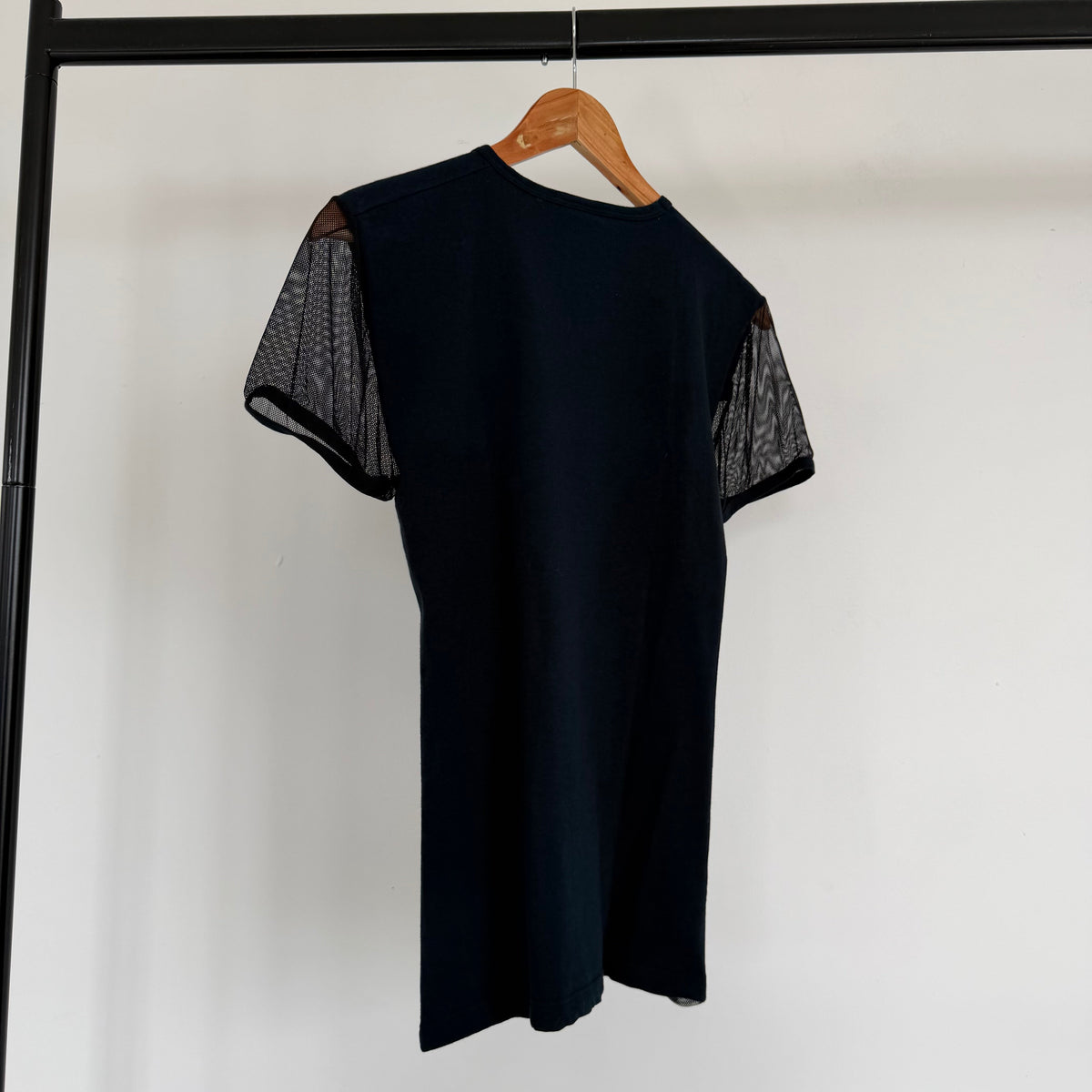 1990s valentino bodywear cotton/mesh tee | O/S, Red
