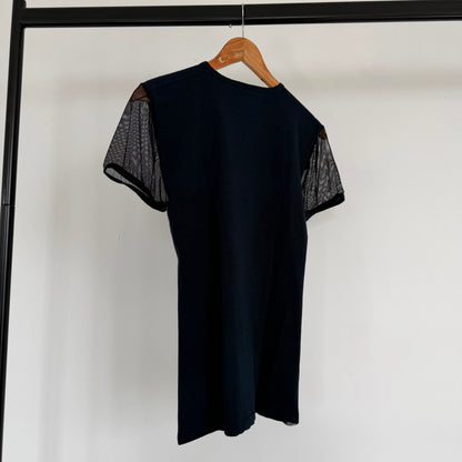 1990s valentino bodywear cotton/mesh tee | O/S, Red