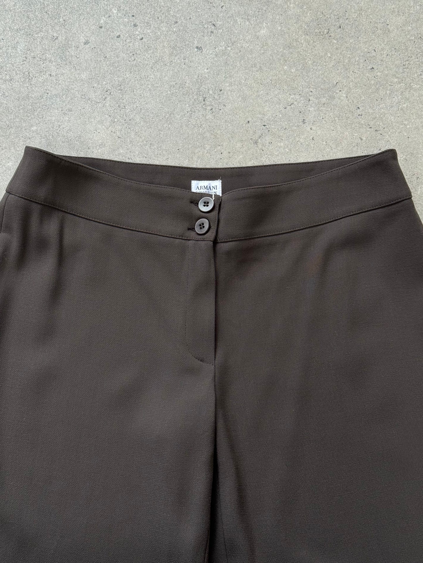 Armani Collezioni 2000s Pure Wool Wide Leg Tailored Trousers - W32