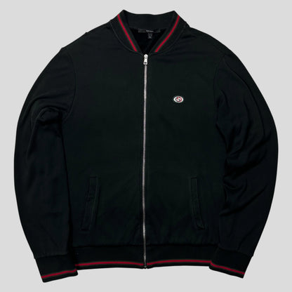 Gucci 2008 GG Logo Web Teddy Cotton Lined Track Jacket - M/L
