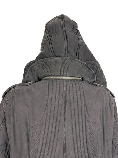 Alexander McQueen c.F/W 2007 silk parka coat | Grey, Multicoloured