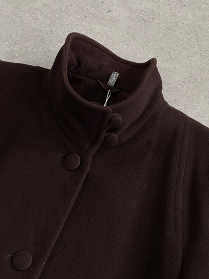 Vintage New Wool A-Line Funnel Neck Coat - XL