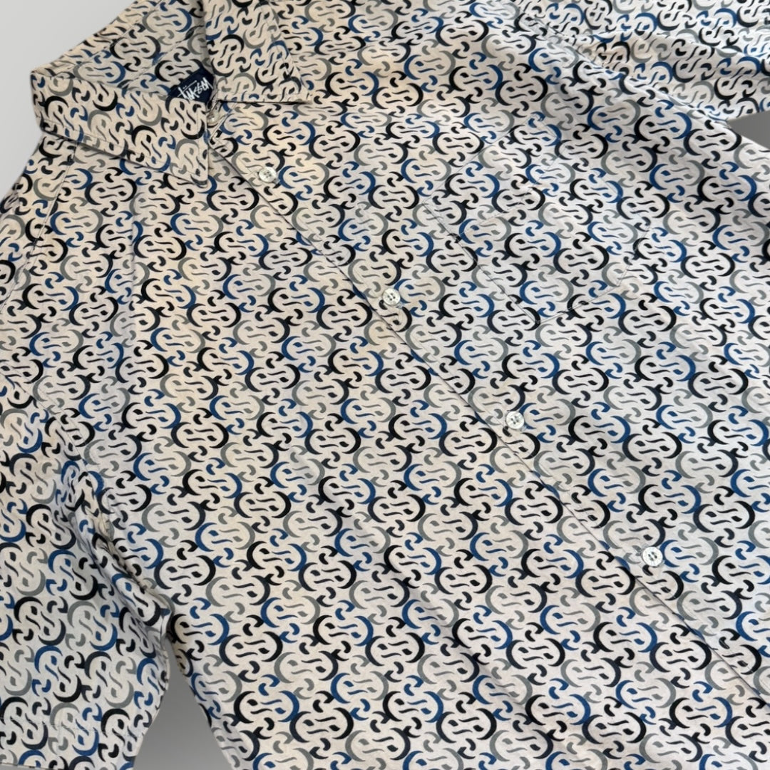 Stüssy NYLTA Early 2000's Monogram S Short Sleeve Shirt L