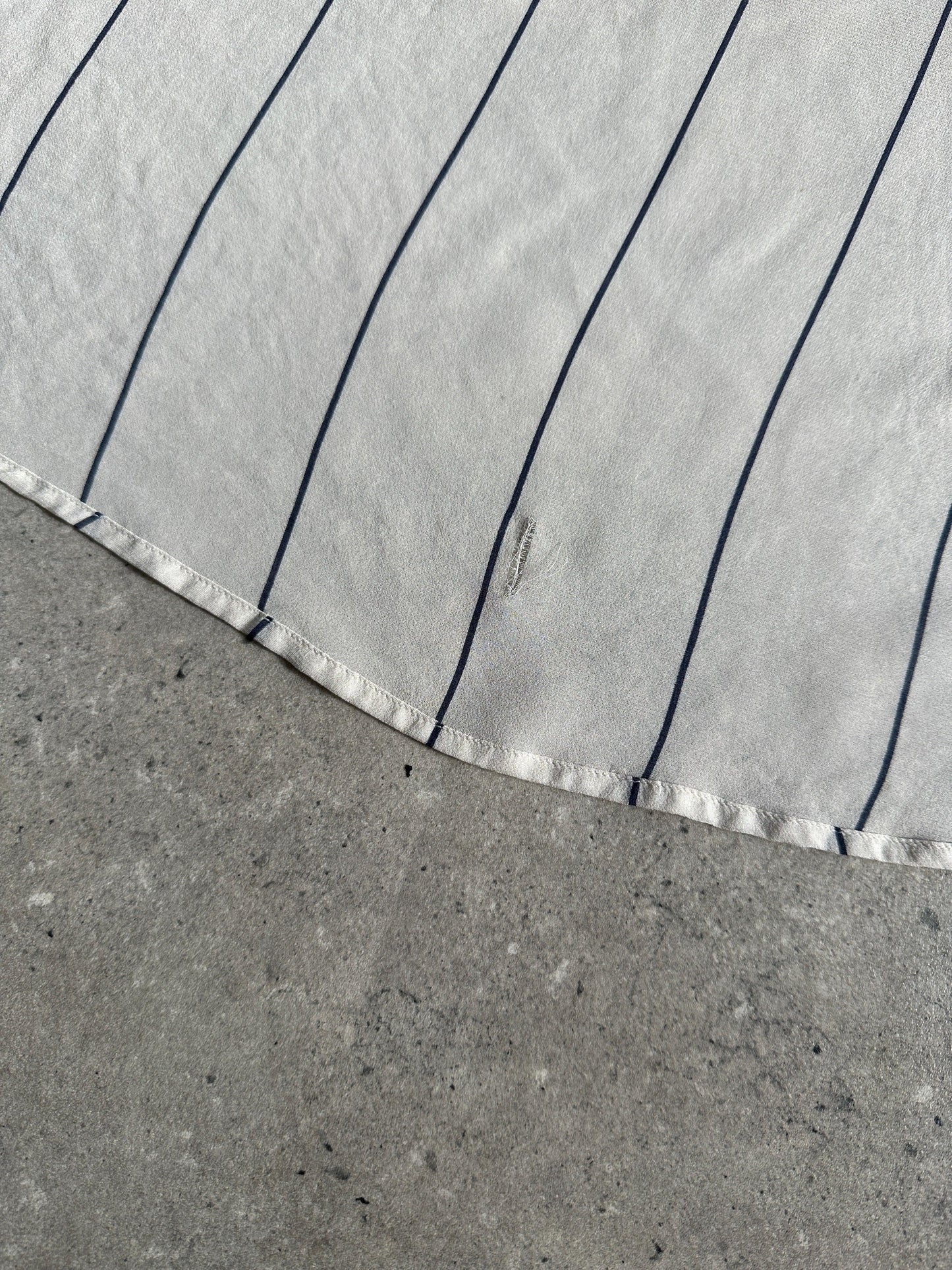 Max Mara Pinstripe Pure Silk Sheer Shirt - L/XL - Known Source