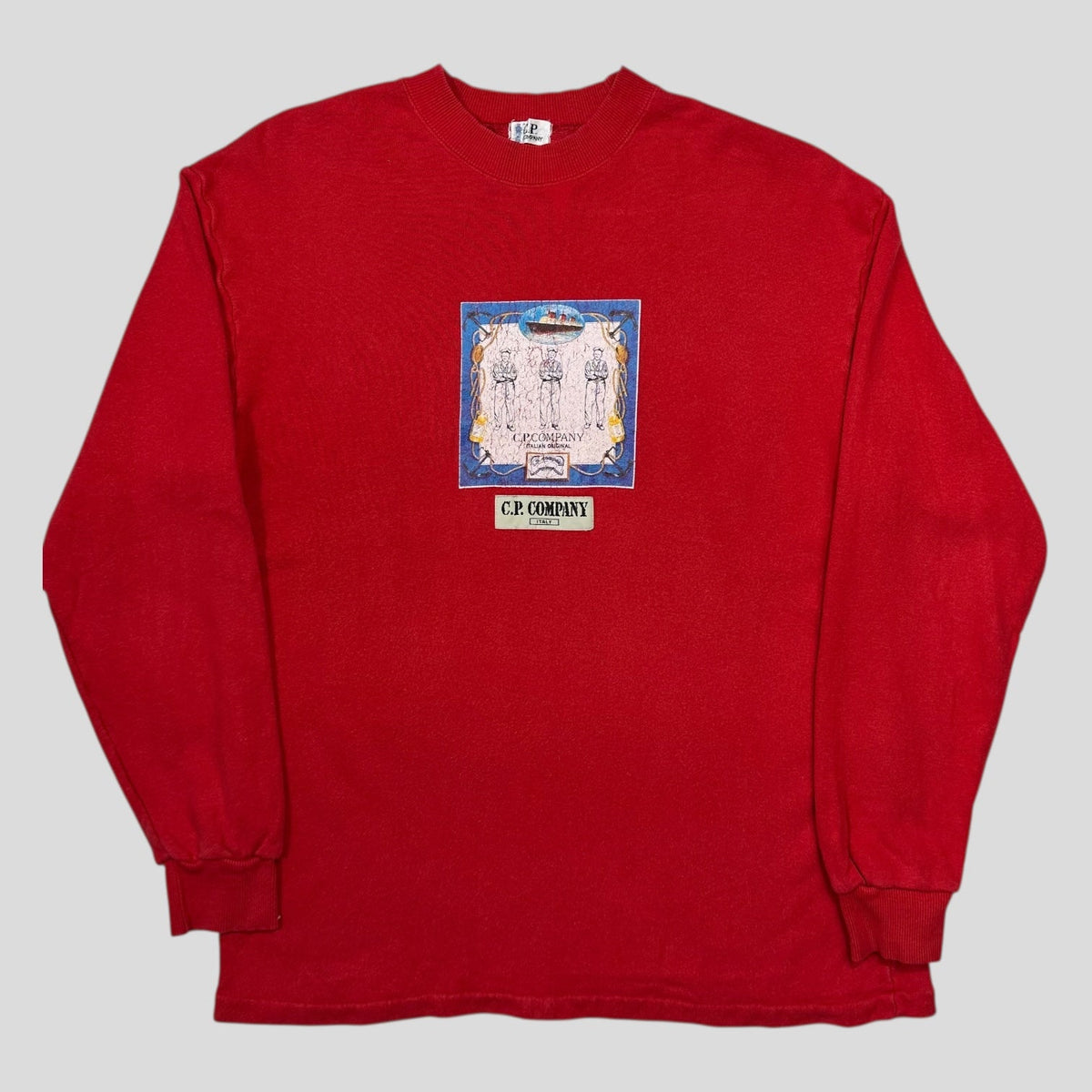 CP Company 90’s Sailor Navy Graphic Sweatshirt Jumper - M | Red