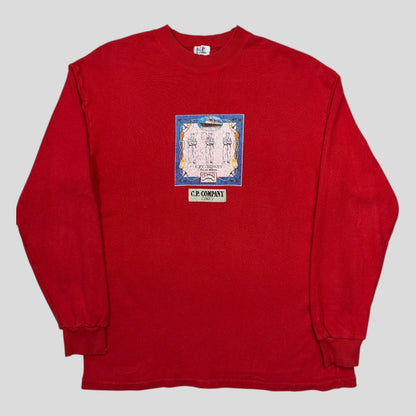 CP Company 90’s Sailor Navy Graphic Sweatshirt Jumper - M | Red