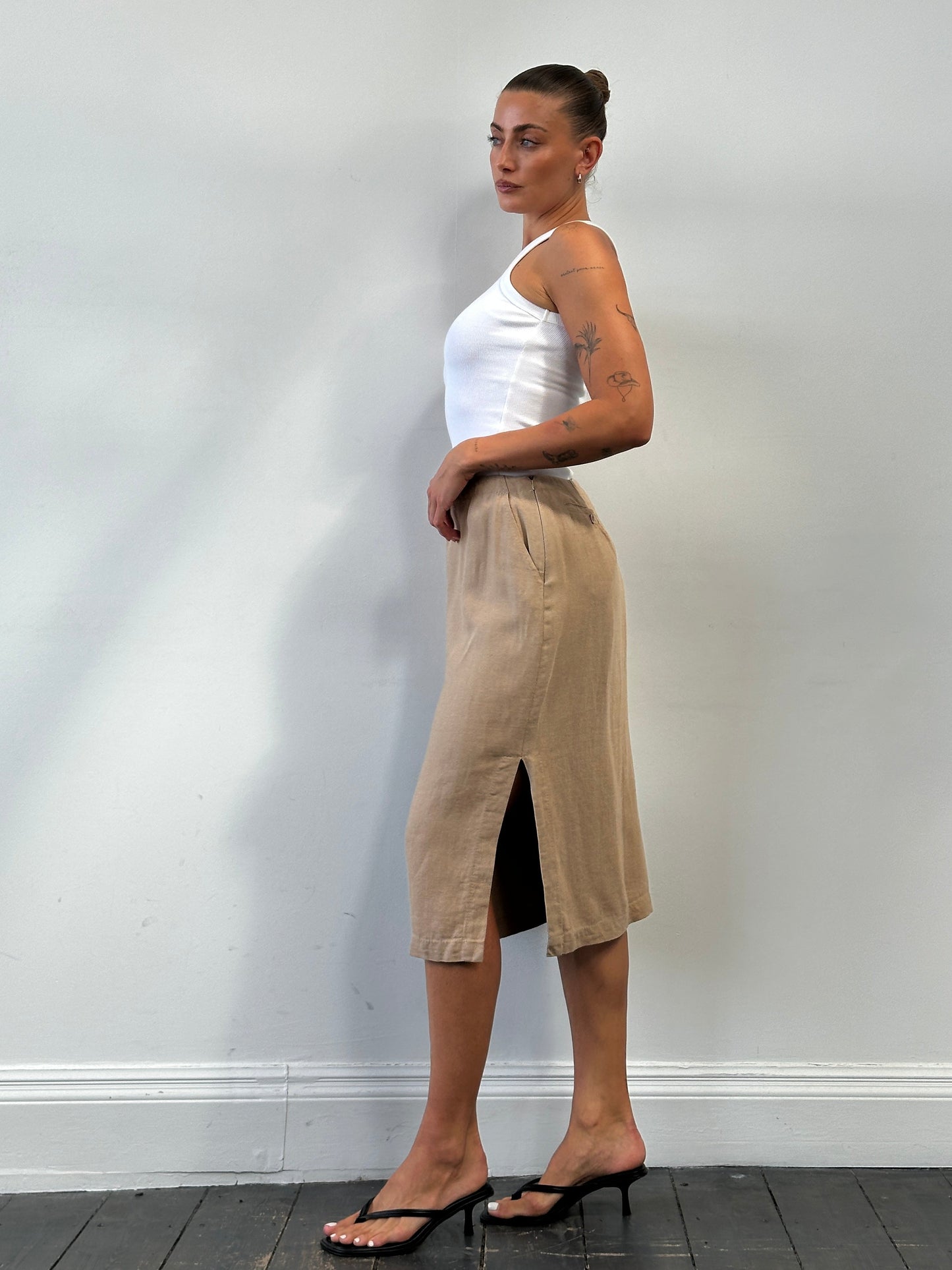 Max Mara Pure Linen Midi Skirt  - W28