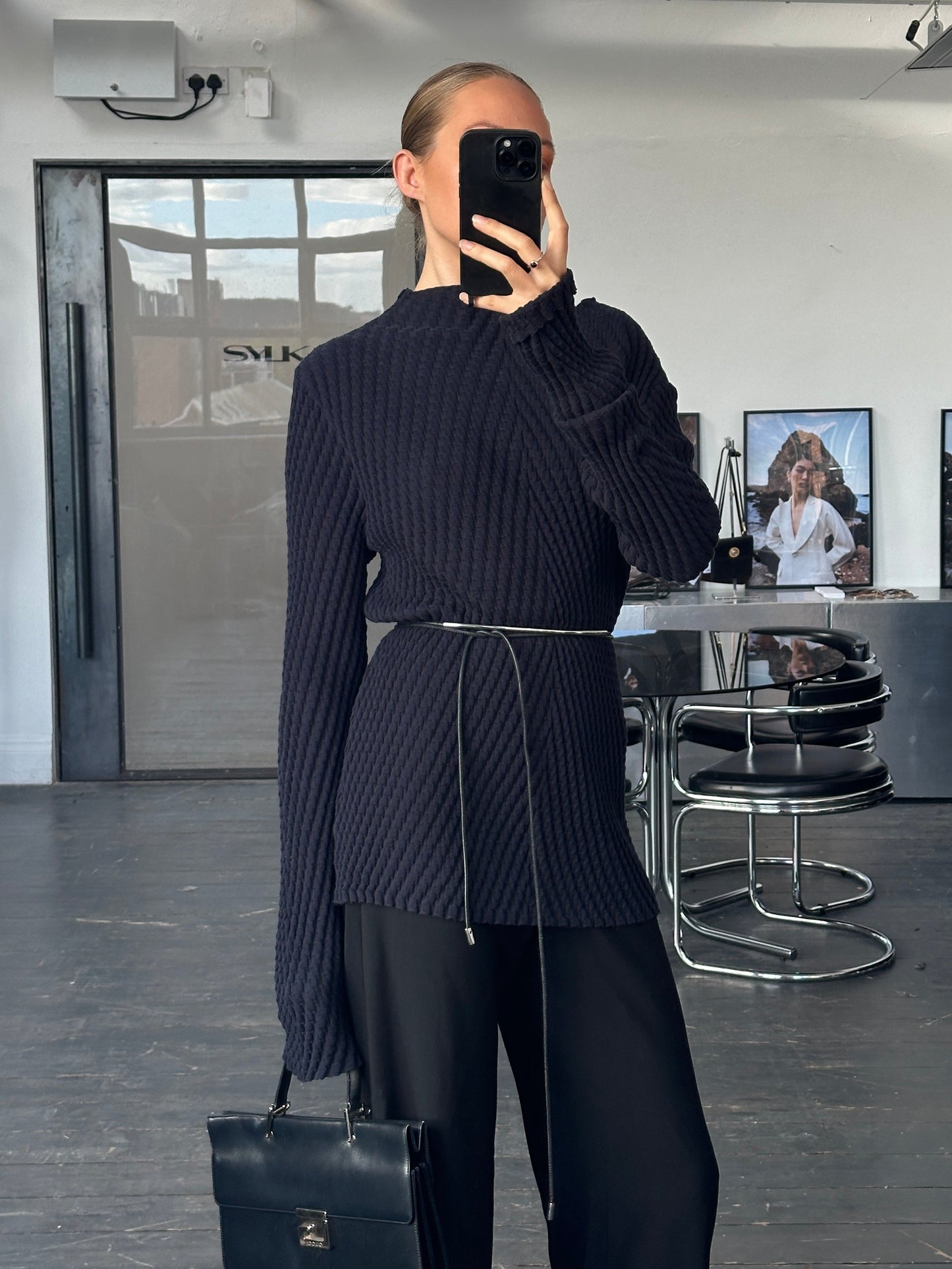 Emporio Armani 2000s Textured Pure Cotton Knit Jumper - L/XL