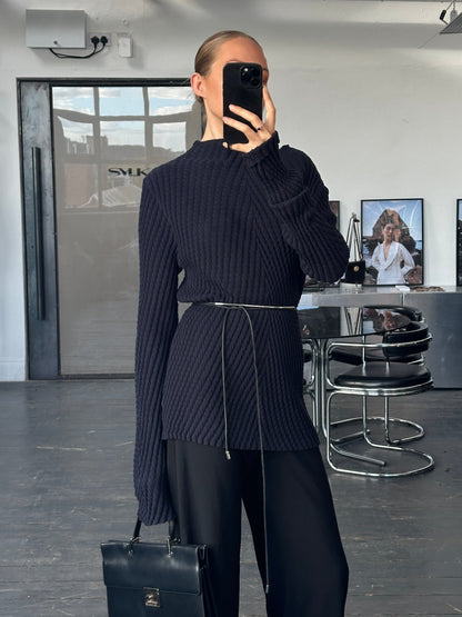 Emporio Armani 2000s Textured Pure Cotton Knit Jumper - L/XL