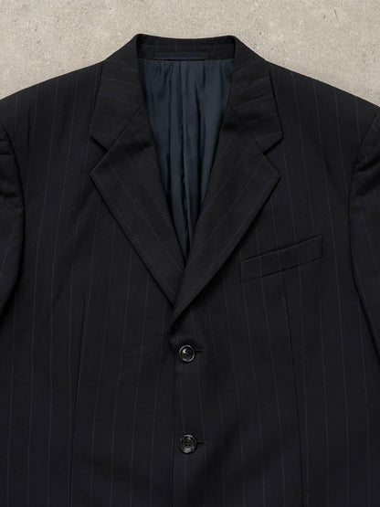 Armani Collezioni 2000s Pure Wool Stripe Single Breasted Blazer - 42R/XL