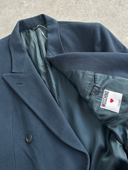 Moschino 1990s Pure Wool Double Breasted Coat - XL/XXL
