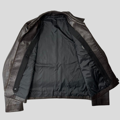 Neil Barrett AW00 Leather Moto Backpack Jacket - M/L | O/S, Brown