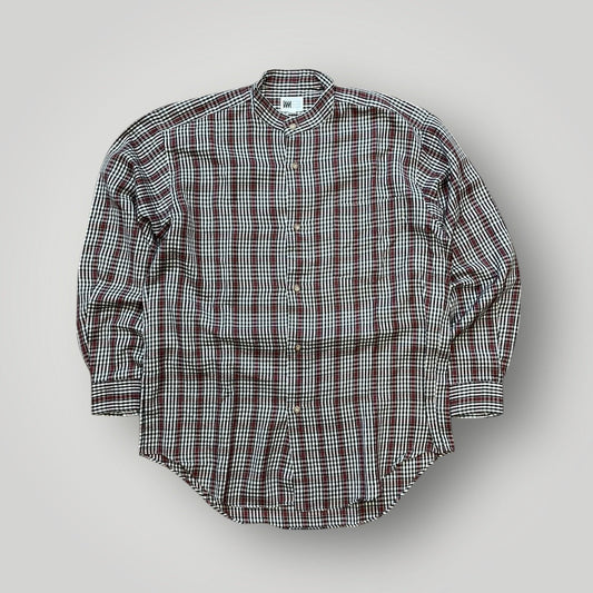 Issey Miyake Band Collar Check Shirt M