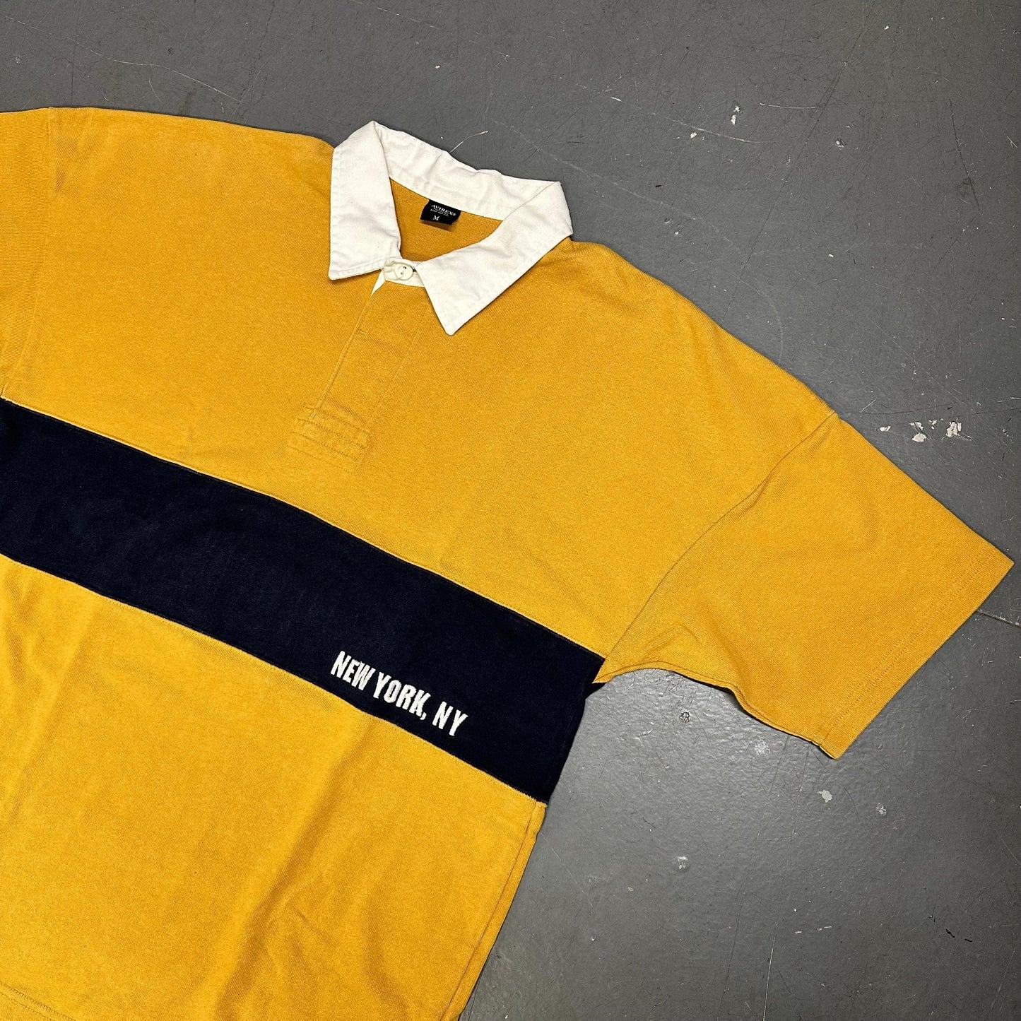 Avirex N.Y Spellout Polo In Mustard ( M ) - Known Source