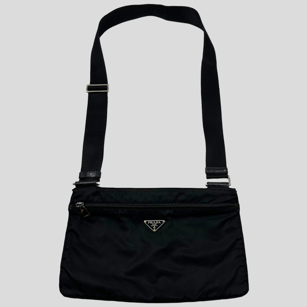 Prada Milano 00’s Nylon Rectangle Crossbody Bag | O/S, Black