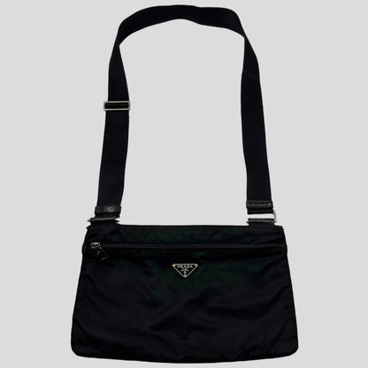 Prada Milano 00’s Nylon Rectangle Crossbody Bag | O/S, Black