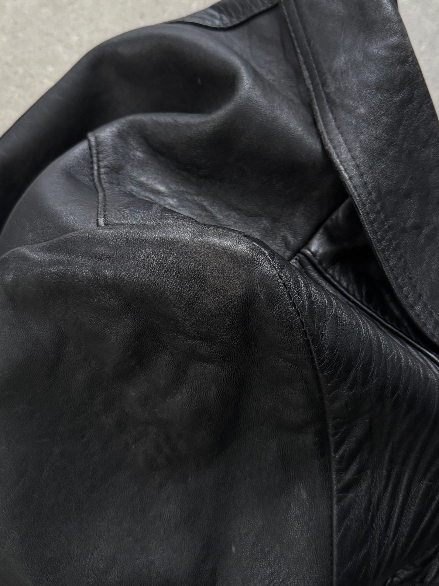 Vintage 1990s Leather Belted Trench Coat - S/M